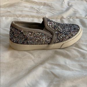 Toddler girl silver glitter shoes size 7
